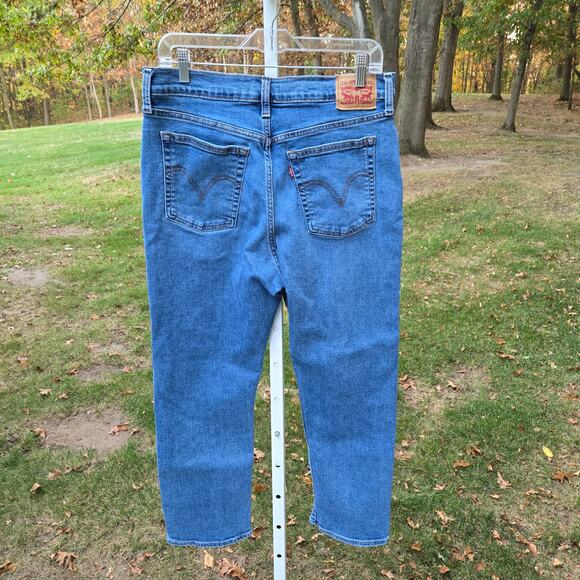 Levi's Wedgie Straight Jeans Button Fly Stretch Medium Wash size 32 - Picture 1 of 16